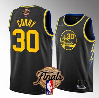 Men's Golden State Warriors #30 Stephen Curry 2022 Black NBA Finals Stitched Jersey