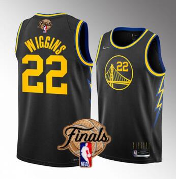 Men's Golden State Warriors #22 Andrew Wiggins 2022 Black NBA Finals Stitched Jersey