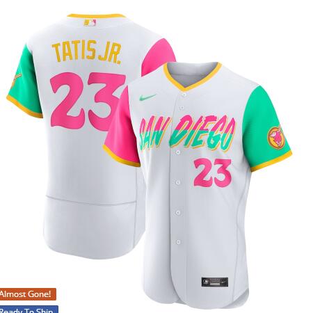 Men's San Diego Padres Fernando Tatis Jr. White 2022 City Connect stitched Jersey