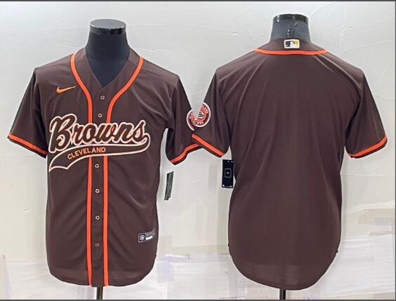 Men's Cleveland Browns Blank Brown Stitched MLB Cool Base Nike Baseball Jersey