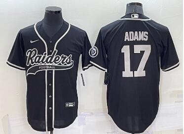 Men's Las Vegas Raiders #17 Davante Adams Black Stitched MLB Cool Base Nike Baseball Jersey