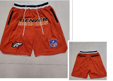 Men's Denver Broncos Orange Just Don Shorts