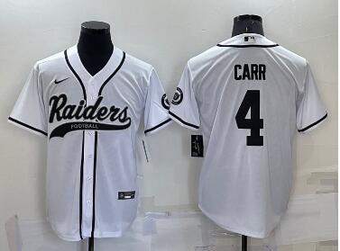 Men's Las Vegas Raiders #4 Derek Carr White Stitched MLB Cool Base Nike Baseball Jersey