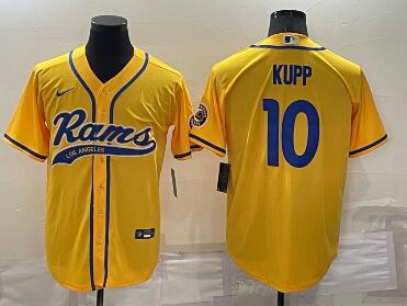 Men's Los Angeles Rams Blank Yellow Stitched MLB Cool Base Nike Baseball Jersey