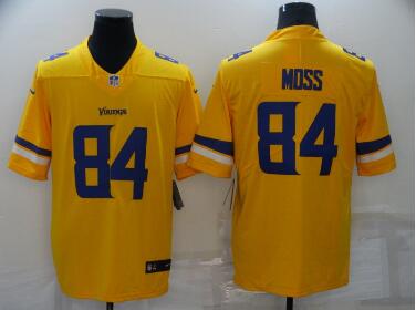 Men's Minnesota Vikings #84 Randy Moss Gold Inverted Legend Stitched NFL Nike Limited Jersey