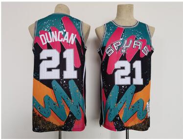 Men's San Antonio Spurs #21 Tim Duncan Throwback basketball Jersey