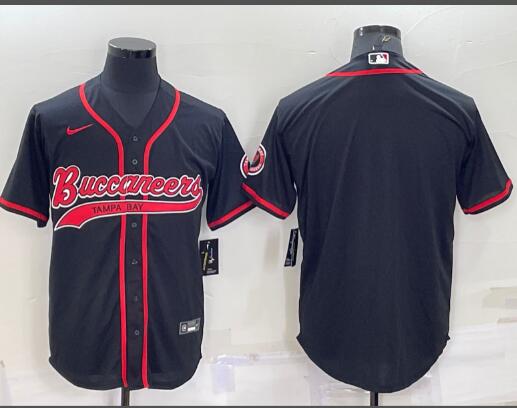 Men's Tampa Bay Buccaneers Blank Black Cool Base Stitched Baseball Jersey