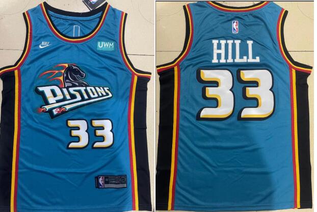 New Men's Detroit Pistons 33 Grant Hill  jersey