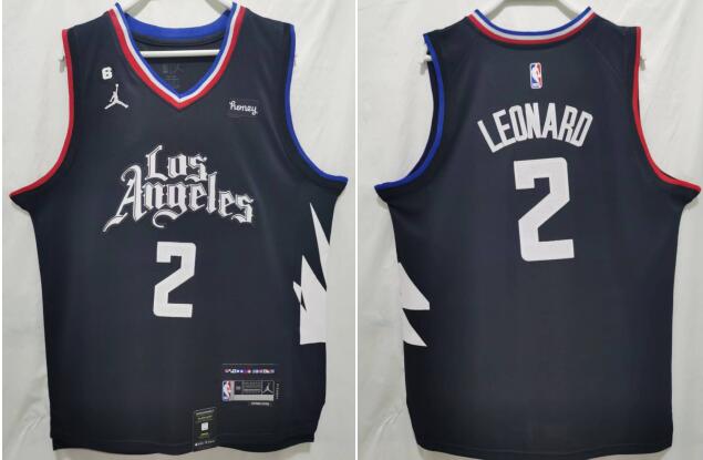 Men's LA Clippers Kawhi Leonard  Branded Black 2021/22  stitched Jersey