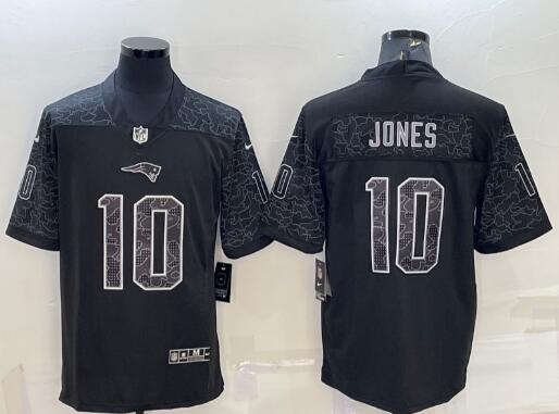 Men's Nike Mac Jones Black New England Patriots RFLCTV Limited Jersey