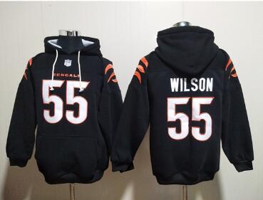 Men's Cincinnati Bengals #55 Logan Wilson Black Pullover Hoodie