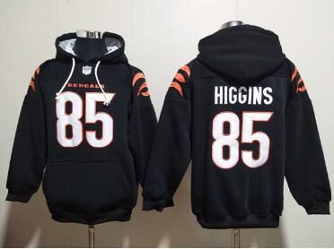 Men's Cincinnati Bengals #85 Tee Higgins Black Pullover Hoodie