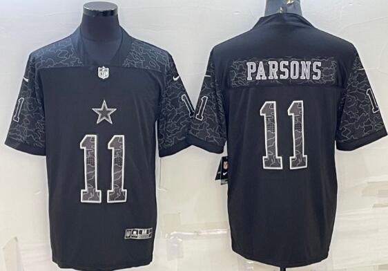 Men's Dallas Cowboys #11 Micah Parsons Black Reflective Limited Stitched Football Jersey