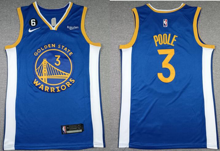 Men's Golden State Warriors #3 Jordan Poole 2023 NBA  Stitched Jersey