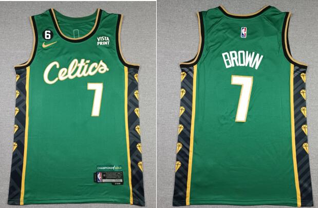 Men's Boston Celtics Jaylen Brown  Green stitched Jersey