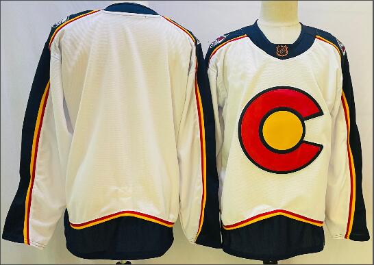 Men's Colorado Avalanche  blank  White 2022-23 Reverse Retro Stitched Jersey