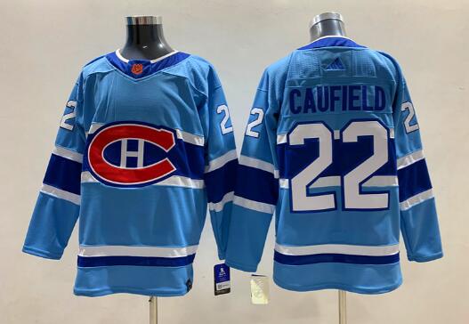 New Men's Montreal Canadiens #22 Cole Caufield  Stitched NHL Jersey