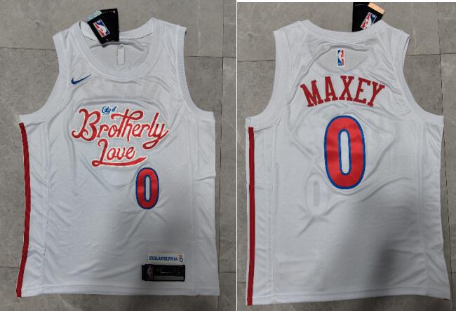 Men's Fanatics Branded Tyrese Maxey White Philadelphia 76ers 2022/23 city edition jersey