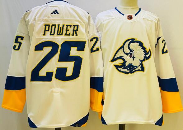 men's Fanatics Branded Owen Power whtie Buffalo Sabres Jersey