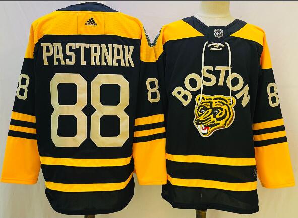 Men's Boston Bruins #88 David Pastrnak Black Classic Primegreen Stitched Jersey