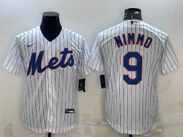 Men's New York Mets #9 Brandon Nimmo White Cool Base Stitched Baseball Jersey