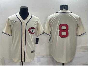 Men's Chicago Cubs #8 Andre Dawson Cream Turn Back the Clock Stitched MLB Cooperstown Collection Nike Jersey