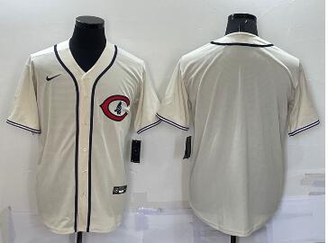 Men's Chicago Cubs Blank Cream Turn Back the Clock Stitched MLB Cooperstown Collection Nike Jersey