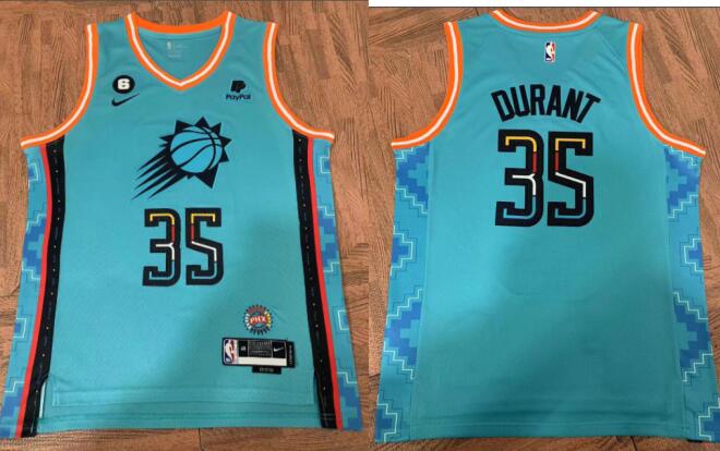 Men's Phoenix Suns #35 Kevin Durant Blue 2022-23 City Edition Stitched Basketball Jersey