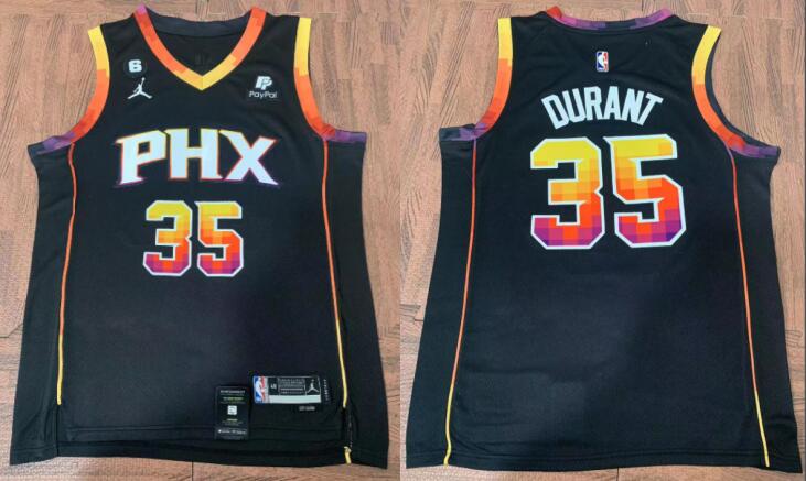 Men's Phoenix Suns #35 Kevin Durant Black 2022-23  Stitched Basketball Jersey