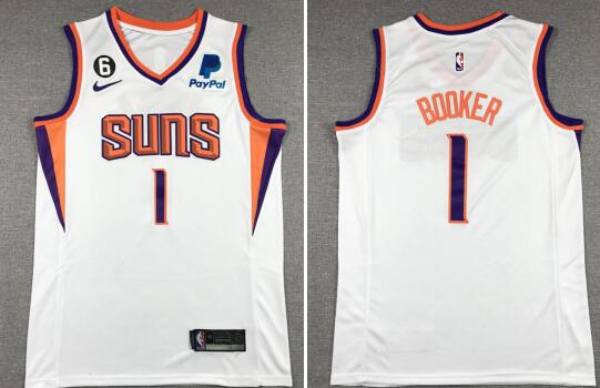 Nike Men's Devin Booker White Phoenix Suns 2022/23 Stitched Jersey