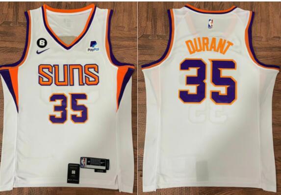 Men's Phoenix Suns #35 Kevin Durant white  2022-23 Stitched Basketball Jersey