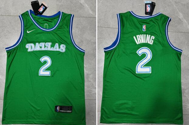 Men's Dallas Mavericks #2 Kyrie Irving Green Stitched Basketball Jersey