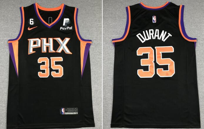 Men's Phoenix Suns #35 Kevin Durant Black 2022-23 Stitched Basketball Jersey