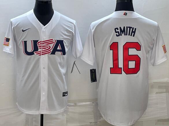 Men's USA Baseball Will Smith Nike White 2023 World Baseball Classic Replica Player Jersey