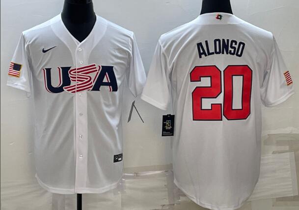 Pete Alonso USA Baseball Nike 2023 World Baseball Classic Replica Player Jersey - White