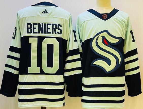 Men's Matt Beniers Seattle Kraken stitched Jersey  White