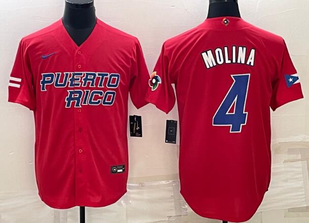 Men's Yadier Molina Puerto Rico Baseball 2023 World Baseball stitched Jersey