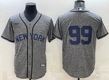 Men's New York Yankees #99 Aaron Judgey No Name Grey Gridiron Cool Base Stitched Jersey