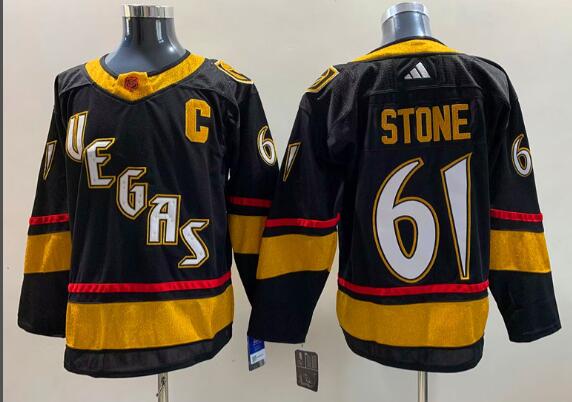 Men's Vegas Golden Knights Mark Stone adidas Black Reverse Retro Stitched Jersey