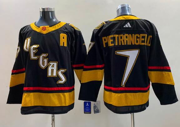 Men's Vegas Golden Knights  Alex Pietrangelo 7 adidas Black Reverse Retro Stitched Jersey