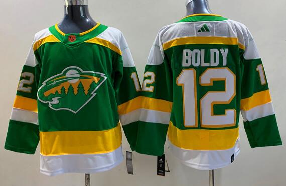 Men's Minnesota Wild Matthew Boldy Green Stitched Jersey