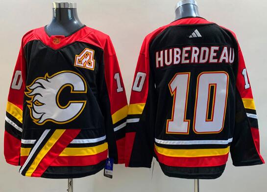 Men's Calgary Flames Jonathan Huberdeau  Black stitched Jersey