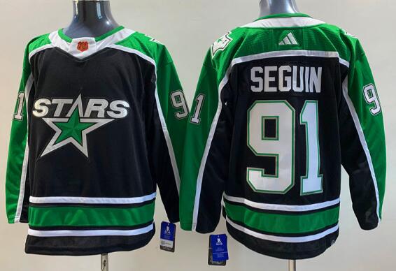 Men's Dallas Stars #91 Tyler Seguin Black 2022 Reverse Retro Authentic Jersey