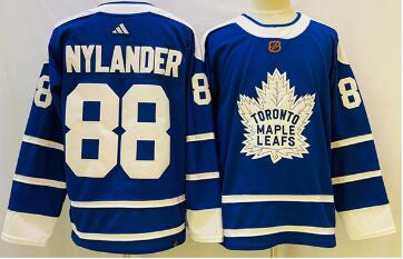 Men's Toronto Maple Leafs #88 William Nylander Blue 2022 Reverse Retro Stitched Jersey