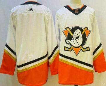 Men's Anaheim Ducks Blank White 2022 Reverse Retro Authentic Jersey