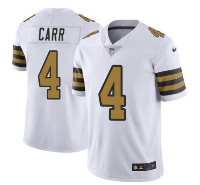 Men's New Orleans Saints #4 Derek Carr White Color Rush Limited Stitched Jersey