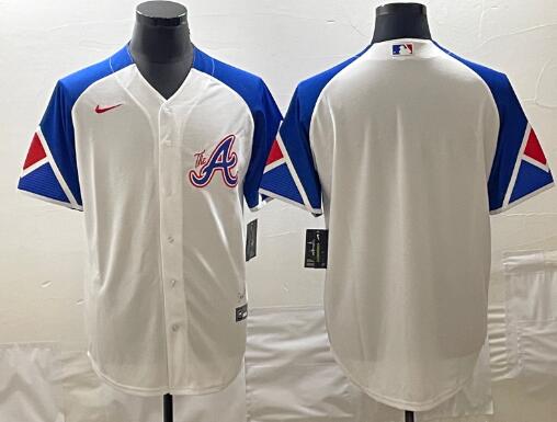 Men's Atlanta Braves Blank Number White 2023 City Connect Cool Base Stitched Jersey