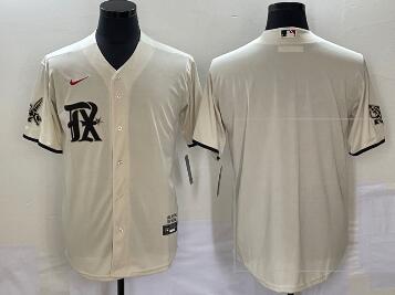 Men's Texas Rangers Blank Cream 2023 City Connect Cool Base Stitched Baseball Jersey