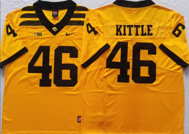 Iowa Hawkeyes Yellow #46 KITTLE  Men Jersey