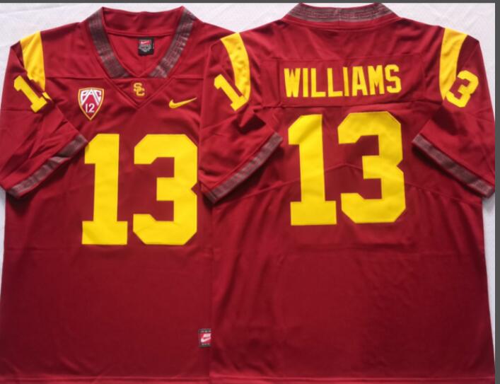 Men's USC Trojans Red #13 WILLIAMS jersey